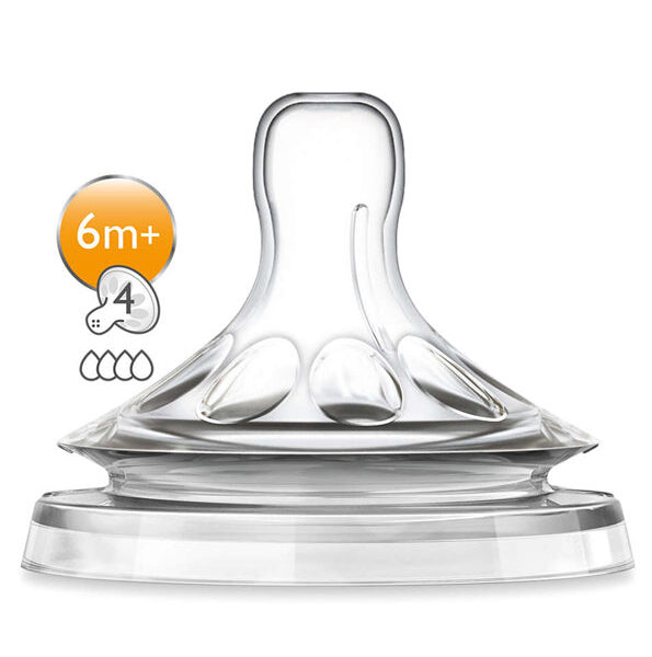 Philips Avent – Scf654/27 – Tétine Natural 6 Mois Et + (Débit Rapide)