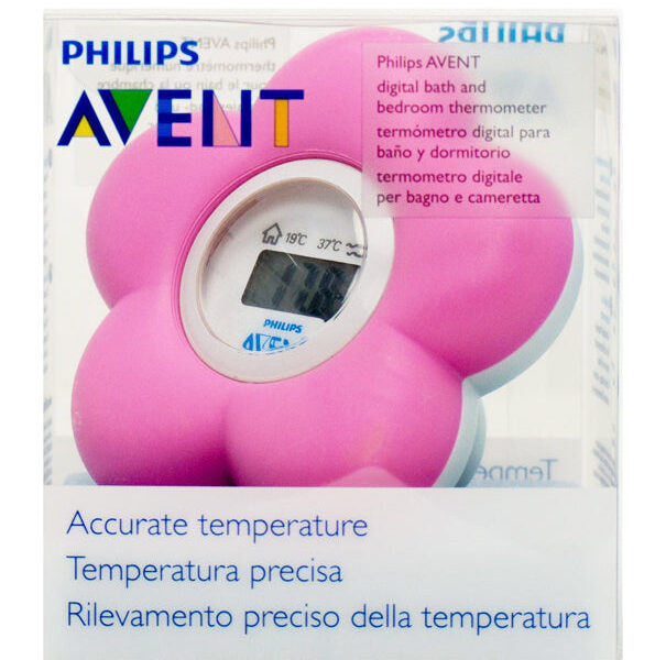 Philips Avent – Sch550/21 – Thermomètre Bain Et Chambre Pour Bébé (Rose)
