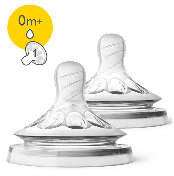 Philips Avent – Scf041/27 – Tétine Natural 0 Mois Et + (Débit Nouveau Né)
