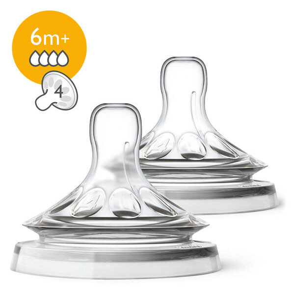 Philips Avent – Scf044/27 – Tétine Natural 6 Mois Et + (Débit Rapide)