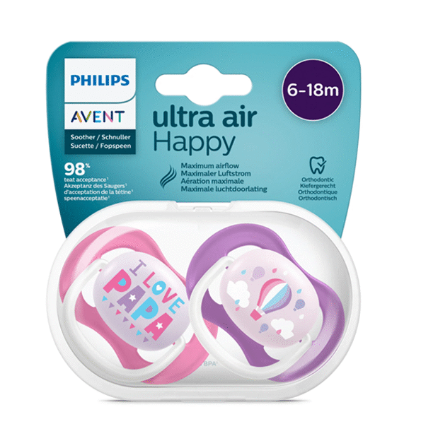 Philips Avent – Sucette Ortho 6-18M Girl Pap/Ballo - Scf080/04