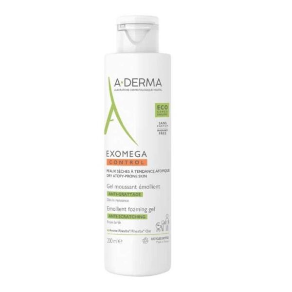 A-Derma – Exomega Gel Moussant Émollient Anti-Grattage 200 Ml