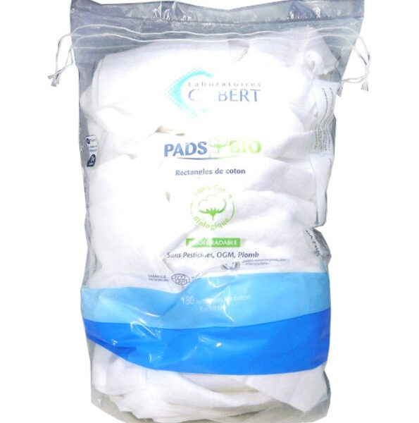 Gilbert – Pads Bio 180 Rectangles De Coton – 8 X 10Cm