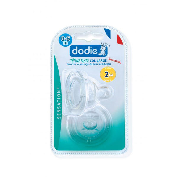 Dodie – Tetine Plate Sensation+ Anti Colique D2 0-6M X2