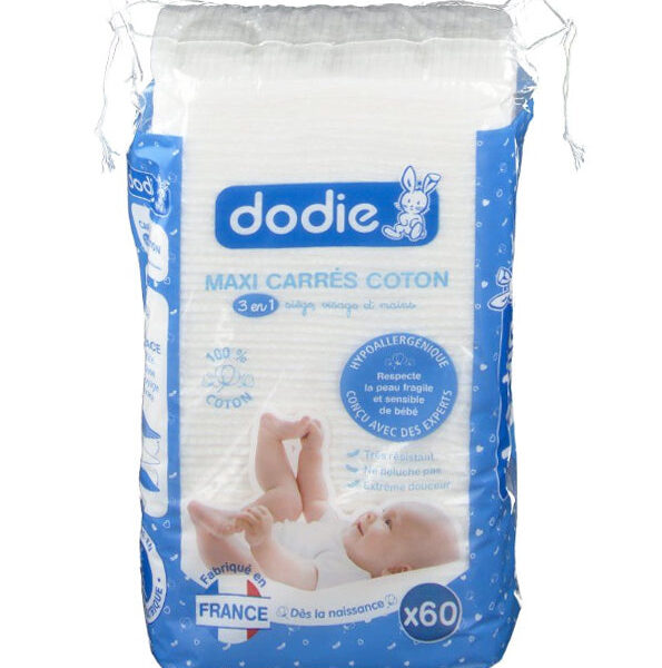 Dodie – Maxi Carres Coton 3En1 60Pcs