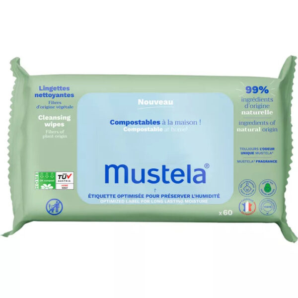 Mustela – Lingettes De Coton Bio À L'Eau Certifiées Bio X60