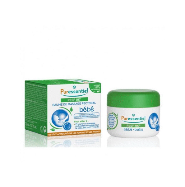 Puressentiel – Resp Ok Baume De Massage Pectoral Bébé – Pot De 30 Ml