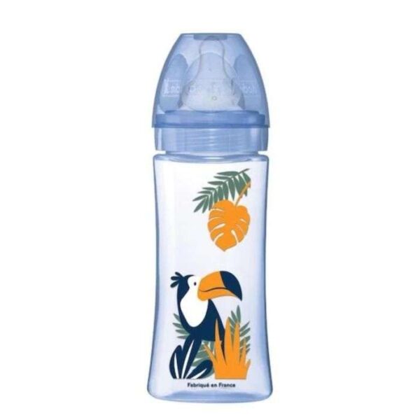 Dodie – Biberon Anti Colique Tetine Ronde 3 Vitesses + 330Ml Bleu Pompier +6 M
