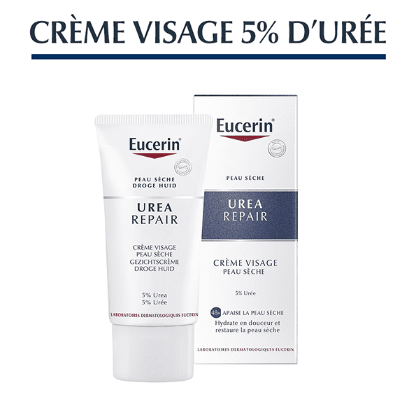 Eucerin – Urea Repair Creme Visage Peau Seche 5 % D'Uree 50 Ml