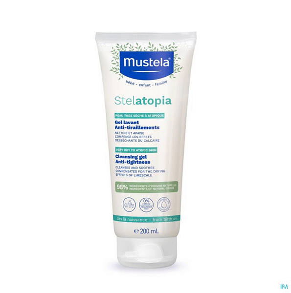 Mustela – Stelatopia Gel Lavant Anti-Tiraillements, Peau À Tendance Atopique 200Ml