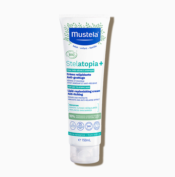 Mustela – Crème Relipidante, Anti-Grattage, Certifiée Bio 150Ml
